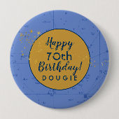 Stargazer Periwinkle Blue , speciaal gepersonalise Ronde Button 4,0 Cm (Voorkant)