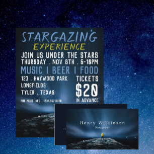 Stargazer Portrait, Planetarium Event Adverteren Flyer