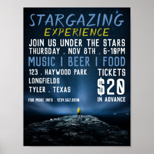 Stargazer Portrait, Planetarium Event Adverteren Poster