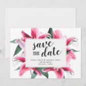 Stargazer rose Lily Floral Enregistrer la carte Da (Devant / Derrière)