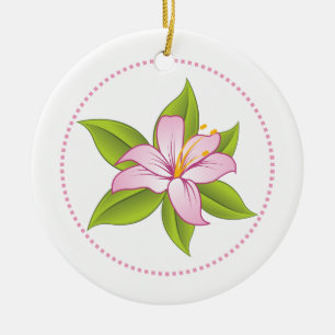 Stargazer roze lelie aangepaste versiering keramisch ornament