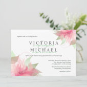 Stargazer Roze & Witte Huwelijksuitnodigingen Kaart (Staand voorkant)