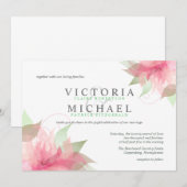 Stargazer Roze & Witte Huwelijksuitnodigingen Kaart (Voorkant / Achterkant)