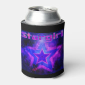 StarGirl - Paarse en zwarte Koozie (Blikje Voorkant)