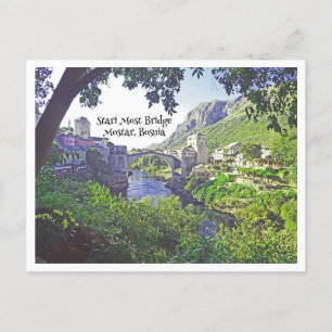 STARI MOST BRIDGE IN MOSTAR, BOSNIË BRIEFKAART