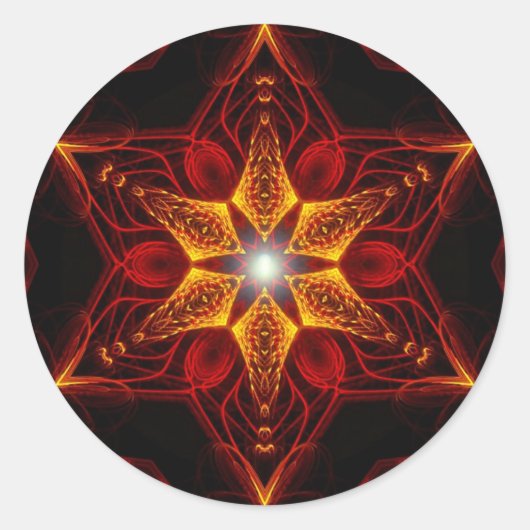 Staritual Fractal Ronde Sticker (Voorkant)