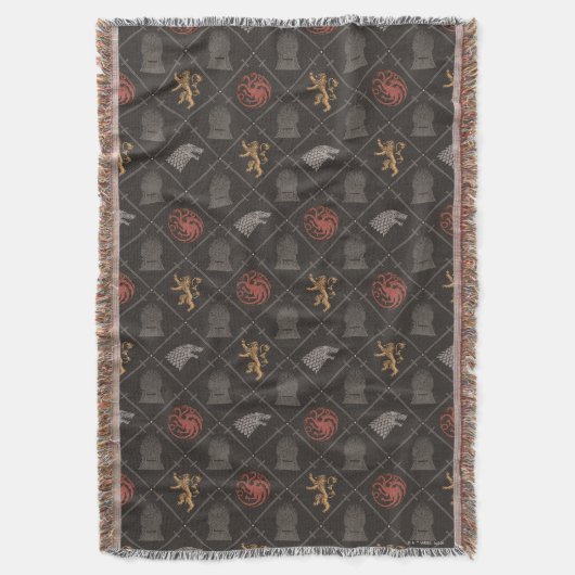 Stark, lannister, Targaryen, ijzertroonpatroon Deken (Voorkant Verticaal)