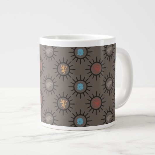 Stark, Lannister, Targaryen, Night King Pattern Extra Grote Beker (Voorkant rechts)