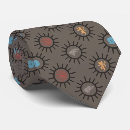 Stark, Lannister, Targaryen, Night King Pattern Stropdas (Opgerold)