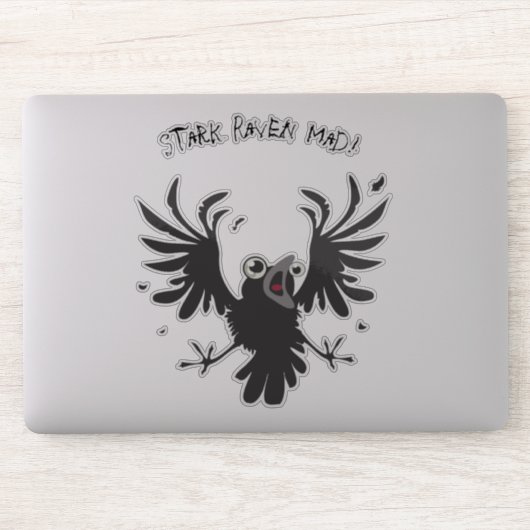 Stark Raven Mad Crazy Old Birb Raven Sticker (Computer)
