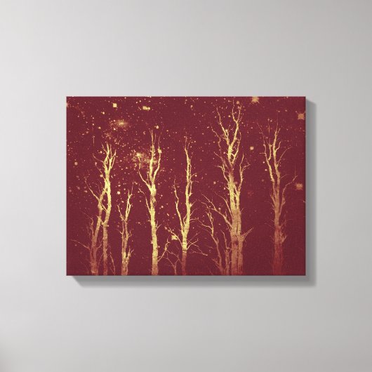 Stark Trees Deep Red Canvas Afdruk (Voorkant)