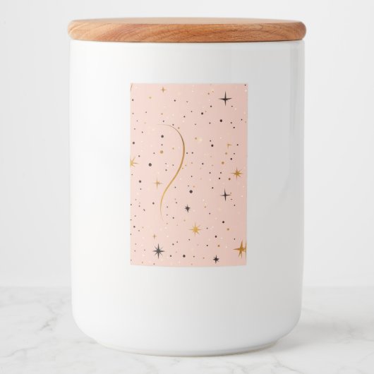 StarKeep – Glazen pot met deksel en sterontwerp Voedselcontainer Etiket (Voorkant)