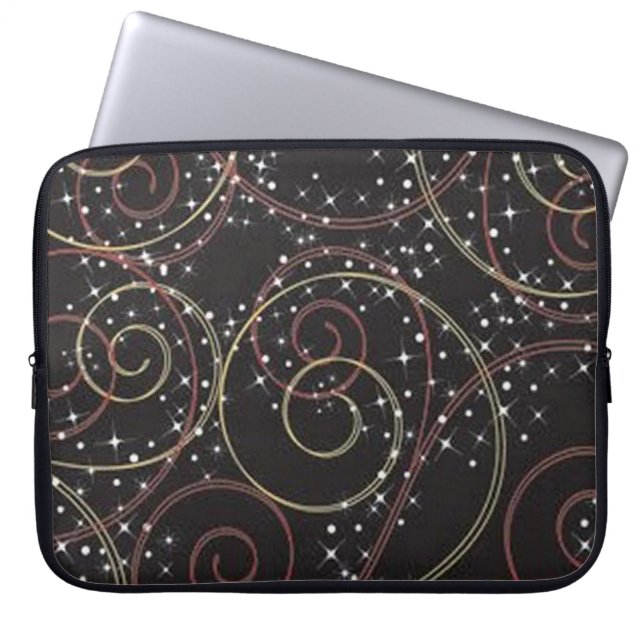 Starlight Brown Curls Pattern-laptophoes Laptop Sleeve (Voorkant)