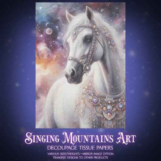 Starlight Galaxy Beautiful Horse Art Decoupage Tissuepapier