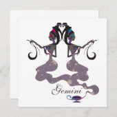 Starlight Gemini-uitnodigingen Kaart (Voorkant / Achterkant)