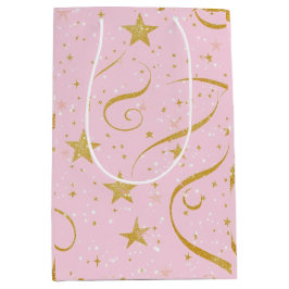 Starlight Gift Bag – Roze & Gouden Ster Gift Bag Medium Cadeauzakje