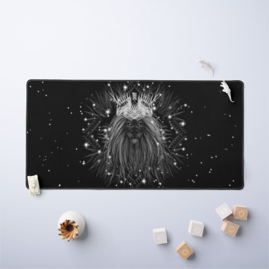 Starlight-leeuw met kroonmonogram bureaumat (Kindertafel)