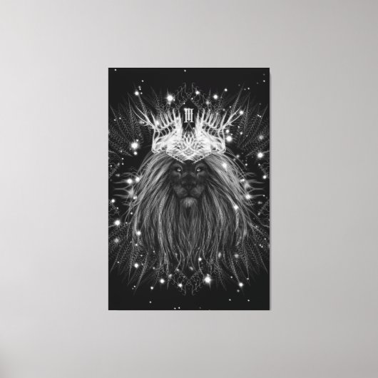 Starlight-leeuw met kroonmonogram canvas afdruk (Voorkant)