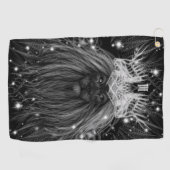 Starlight-leeuw met kroonmonogram golfhanddoek (Horizontaal)