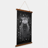 Starlight-leeuw met kroonmonogram hangend wandkleed (Gebogen)