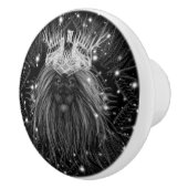 Starlight-leeuw met kroonmonogram keramische knop (Rechts)