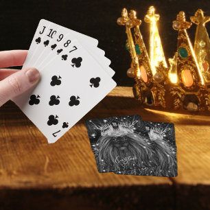 Starlight-leeuw met kroonmonogram pokerkaarten