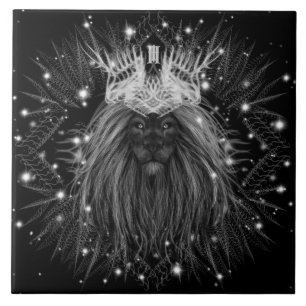 Starlight-leeuw met kroonmonogram tegeltje