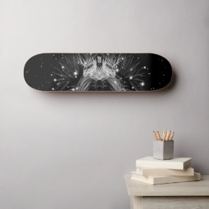 Starlight-leeuw met kroonmonogram zwart skateboard
