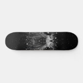 Starlight-leeuw met kroonmonogram zwart skateboard (Horizontaal)