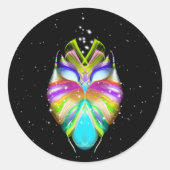 Starlight Oracle Owl Ronde Sticker (Voorkant)