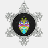 Starlight Oracle Owl Tin Sneeuwvlok Ornament (Voorkant)