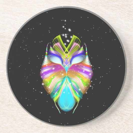 Starlight Oracle Owl Zandsteen Onderzetter (Voorkant)