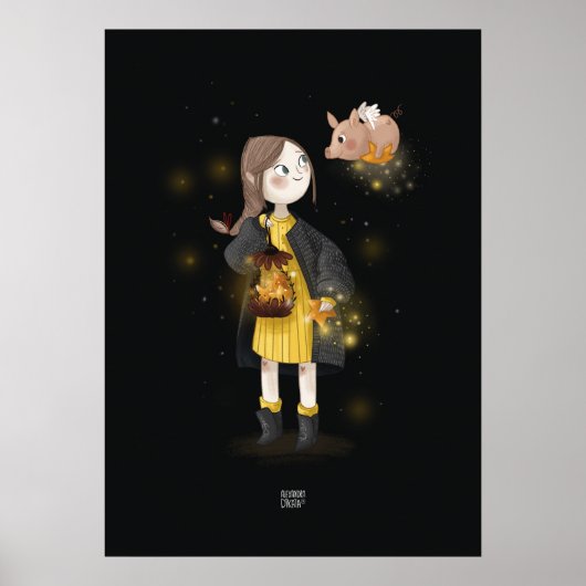 STARLIGHT PIG van Alexandra Dikaia Poster (Voorkant)