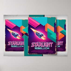 Starlight Rebellion Retro Pop Culture Poster 80s