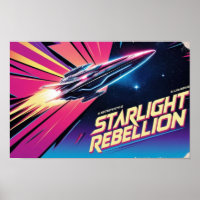 Starlight Rebellion Retro Pop Culture Poster 80s-