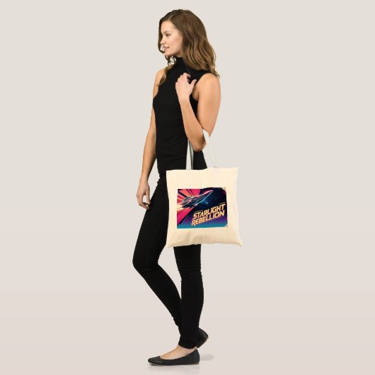 Starlight Rebellion Retro Pop Cultuur canvas tas (Voorkant (model))