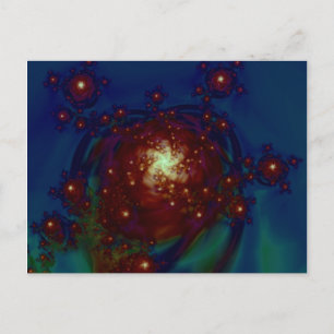 "Starlight Roos Galaxy" ~ Abstracte Art Print Briefkaart