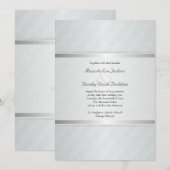 Starlight Silver Flare Monogrammed Elegant Wedding Kaart (Voorkant / Achterkant)