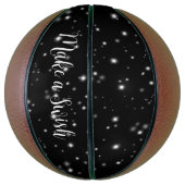 Starlight Sparkles Black and White Stars Wish Pun Basketbal (Verticaal)