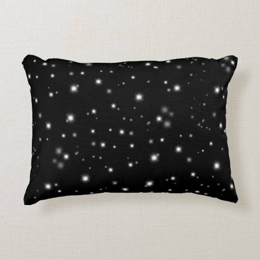 Starlight Sparkles Black en White Stars Accent Kussen (Voorkant)