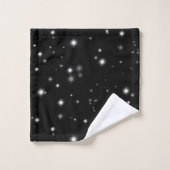 Starlight Sparkles Black en White Stars Bad Handdoek (Wasdoekje)
