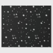 Starlight Sparkles Black en White Stars Cadeaupapier (Vlak)
