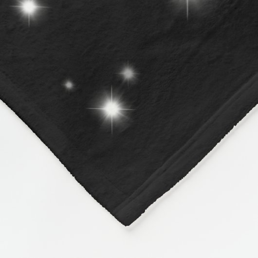 Starlight Sparkles Black en White Stars Fleece Deken (Hoek)