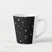 Starlight Sparkles Black en White Stars Latte Mok (Rechts)