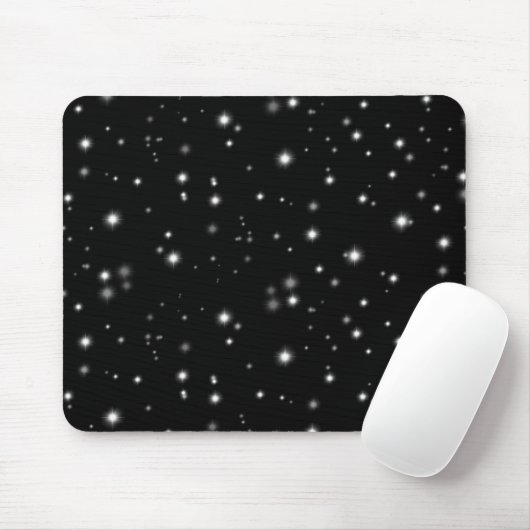 Starlight Sparkles Black en White Stars Muismat (Met muis)