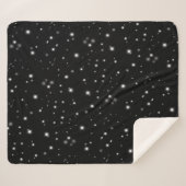 Starlight Sparkles Black en White Stars Sherpa Deken (Voorkant (horizontaal))