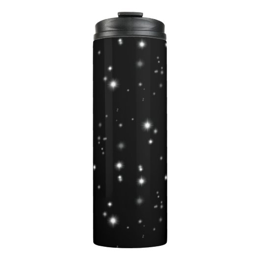 Starlight Sparkles Black en White Stars Thermosbeker (Voorkant)