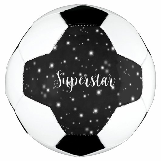 Starlight Sparkles Black en White Stars Voetbal (Voorkant)
