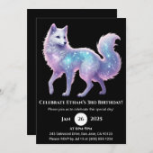 Starlight White Wolf Verjaardag Uitnodiging (Voorkant / Achterkant)