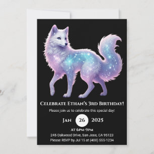 Starlight White Wolf Verjaardag Uitnodiging